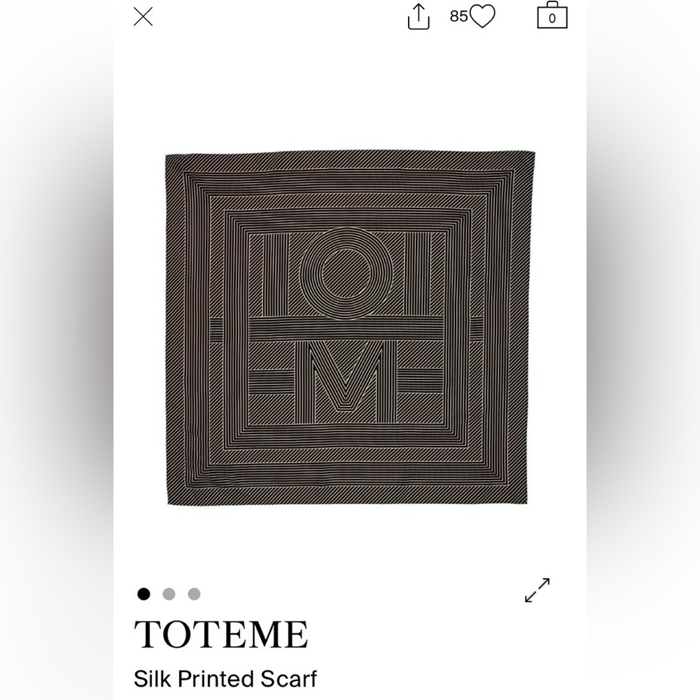 Toteme Signature Monogram silk scarf 30”x30”